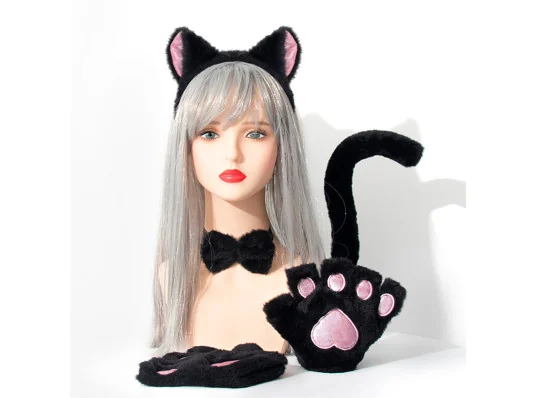 Костюм Косплей Кошка (черный с розовым) купить в интернет магазине подарков ПраздникШоп