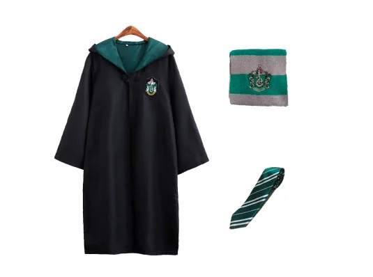 Костюм Гарри Поттер ученика Хогвартс Слизерин S (плащ, шарф, галстук) купить в интернет магазине подарков ПраздникШоп