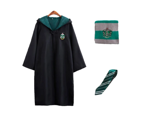 Костюм Гарри Поттер ученика Хогвартс Слизерин 4XL (плащ, шарф, галстук) купить в интернет магазине подарков ПраздникШоп