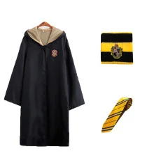 Костюм Гарри Поттер ученика Хогвартс Пуффендуй 4XL (плащ, шарф, галстук) купить в интернет магазине подарков ПраздникШоп