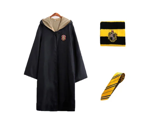 Костюм Гарри Поттер ученика Хогвартс Пуффендуй 4XL (плащ, шарф, галстук) купить в интернет магазине подарков ПраздникШоп