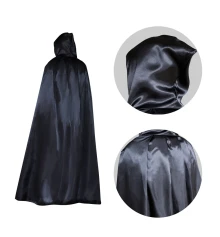 Карнавальный плащ атласный (черный) купить в интернет магазине подарков ПраздникШоп
