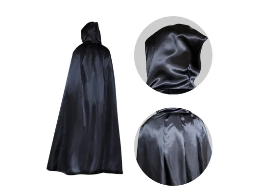 Карнавальный плащ атласный (черный) купить в интернет магазине подарков ПраздникШоп