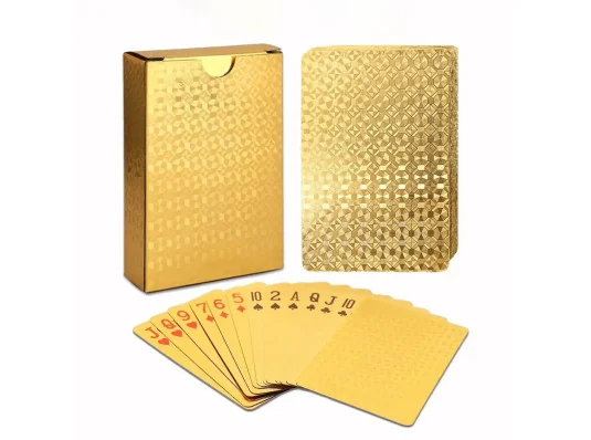 Карты игральные пластиковые (золотые) купить в интернет магазине подарков ПраздникШоп