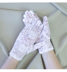Перчатки кружевные 22см (белые) купить в интернет магазине подарков ПраздникШоп