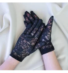 Перчатки кружевные 26см (черные) купить в интернет магазине подарков ПраздникШоп