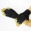 Перчатки Хэллоуин с когтями 27см (черные с золотым) купить в интернет магазине подарков ПраздникШоп
