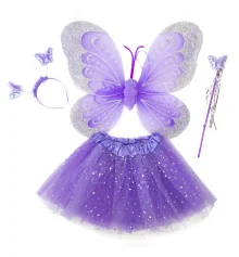 Набор Бабочки Карнавальный с юбкой 50х38см (сиреневый) купить в интернет магазине подарков ПраздникШоп