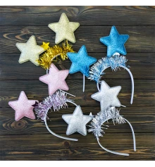 Ободок карнавальный Звездочки на пружинках 13392 (уп.12шт) купить в интернет магазине подарков ПраздникШоп