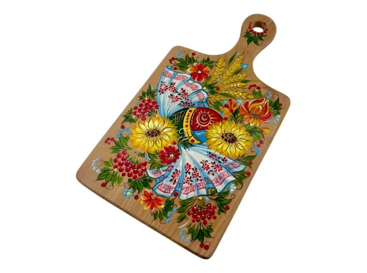 Доска кухонная «Тепло Солнца» ручная роспись (36.5×19.5×1.5 см) купить в интернет магазине подарков ПраздникШоп