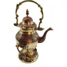 Чайник бронзовый с горелкой на подставке с цветным рисунком (30.5×19×16 см) A