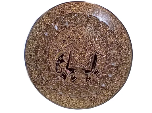 Тарелка бронзовая настенная «Раджа на слоне» (58 см) купить в интернет магазине подарков ПраздникШоп
