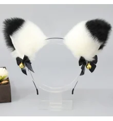 Ушки Кошки аниме (белые с черным) купить в интернет магазине подарков ПраздникШоп