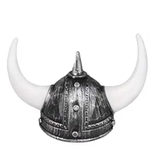 Шлем Варяга с рогами (серебро антик) купить в интернет магазине подарков ПраздникШоп