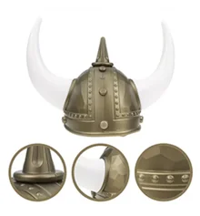 Шлем Варяга с рогами (золотой) купить в интернет магазине подарков ПраздникШоп