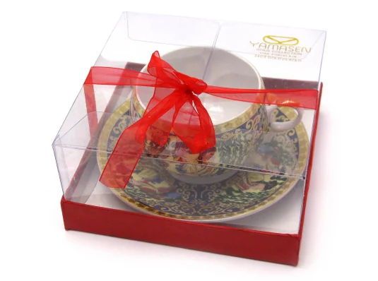 Чашка фарфор (210 мл) (ACS86-5) «Зеленая ива» (h-6 см купить в интернет магазине подарков ПраздникШоп