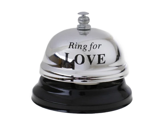 Звонок настольный LOVE (серебряный) купить в интернет магазине подарков ПраздникШоп