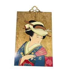Картина «Гейша с веером» (30×20×0.9 см) купить в интернет магазине подарков ПраздникШоп