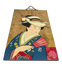 Картина «Гейша с веером» (30×20×0.9 см) купить в интернет магазине подарков ПраздникШоп