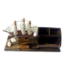 Модель парусника с подставкой для ручек и визиток (25.5×8×13.5 см) купить в интернет магазине подарков ПраздникШоп