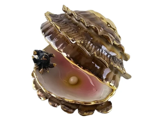 Жемчужина фарфоровая коричневая (8.5×6×6 см) купить в интернет магазине подарков ПраздникШоп