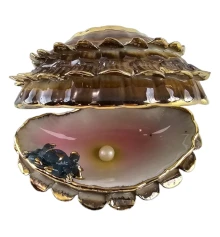 Жемчужина фарфоровая коричневая (8.5×6×6 см) купить в интернет магазине подарков ПраздникШоп
