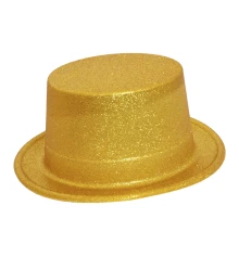 Шляпа Цилиндр блестящая (золото) купить в интернет магазине подарков ПраздникШоп