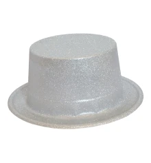 Шляпа Цилиндр блестящая (серебро) купить в интернет магазине подарков ПраздникШоп
