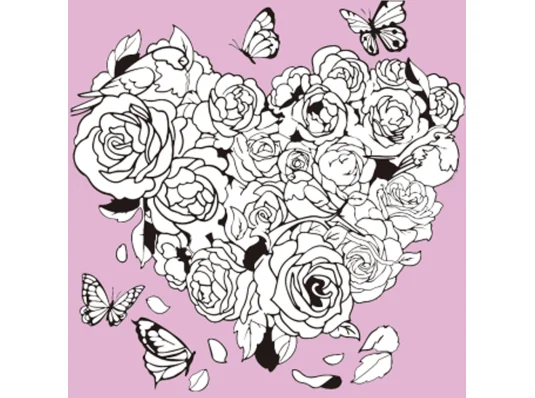 Набор для росписи-антистресс Сердце цветов размером 30х30 см (JCEE37105) купить в интернет магазине подарков ПраздникШоп