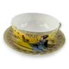 Чашка + блюдце порцеляна (150мл) (SBS141-4) «Жовтий» (h-4.5 см, d-9.5 см d блюдця-13 см)