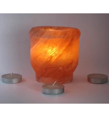 Подсвечник соляной шлифованный цилиндрический «Чаша» (S-020) (d-10 купить в интернет магазине подарков ПраздникШоп