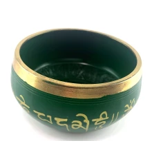 Чаша поющая бронзовая «Будда» зеленая (10.1×9.2×4.9 см) купить в интернет магазине подарков ПраздникШоп