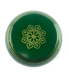 Чаша поющая бронзовая «Будда» зеленая (10.1×9.2×4.9 см) купить в интернет магазине подарков ПраздникШоп