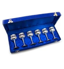 Рюмки бронзовые посеребренные (н-р 6 шт./50мл) (44.5×15×7 см) (h-9.5) купить в интернет магазине подарков ПраздникШоп