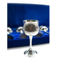 Рюмки бронзовые посеребренные (н-р 6 шт./50мл) (44.5×15×7 см) (h-9.5) купить в интернет магазине подарков ПраздникШоп