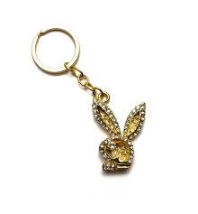 Брелок со стразами «Play Boy» золотой купить в интернет магазине подарков ПраздникШоп