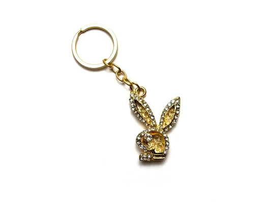 Брелок со стразами «Play Boy» золотой купить в интернет магазине подарков ПраздникШоп