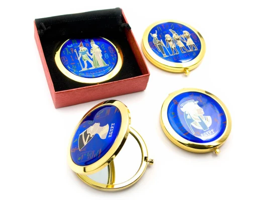 Зеркальце косметическое «Египет» золото (d-7 см) (в коробке + чехольчик)23947 купить в интернет магазине подарков ПраздникШоп