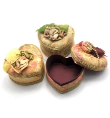 Шкатулка ткань «Сердце» (11×10×7 см) купить в интернет магазине подарков ПраздникШоп