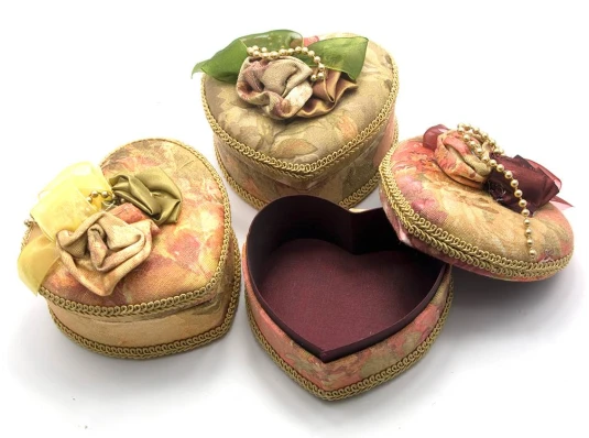 Шкатулка ткань «Сердце» (11×10×7 см) купить в интернет магазине подарков ПраздникШоп