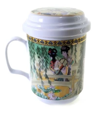 Чашка заварочная с ситом (330мл) (BFC86) «Девушки под ивой» (h-13 см купить в интернет магазине подарков ПраздникШоп