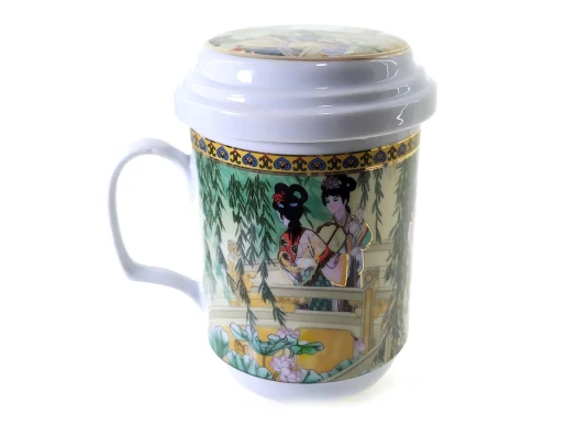 Чашка заварочная с ситом (330мл) (BFC86) «Девушки под ивой» (h-13 см купить в интернет магазине подарков ПраздникШоп