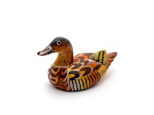 Утка деревянная расписная (10.5×6×5 см) купить в интернет магазине подарков ПраздникШоп