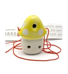 Свистулька керамическая «Гриб» желтая (8.5×6×4 см) купить в интернет магазине подарков ПраздникШоп