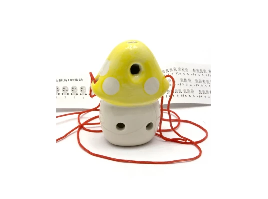 Свистулька керамическая «Гриб» желтая (8.5×6×4 см) купить в интернет магазине подарков ПраздникШоп