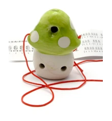 Свистулька керамическая «Гриб» зеленая (8.5×6×4 см) купить в интернет магазине подарков ПраздникШоп