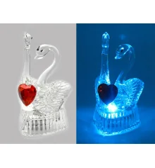 Лебеди с сердечком хрустальные с подсветкой (9×5×5.5 см) (6046) купить в интернет магазине подарков ПраздникШоп