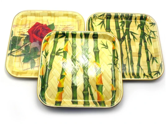 Тарелка бамбуковая квадратная (25×25 см) купить в интернет магазине подарков ПраздникШоп