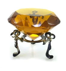 Кристалл хрустальный на подставке янтарь (6 см) купить в интернет магазине подарков ПраздникШоп