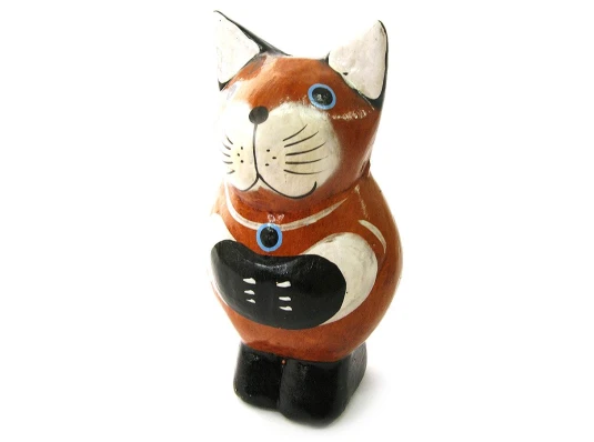 Статуэтка деревянная «Кот» (10 см) (Индонезия) купить в интернет магазине подарков ПраздникШоп
